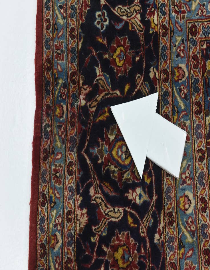 Detail image of 9' 9 x 15'  Hand Knotted Kashan Persian Wool Rug