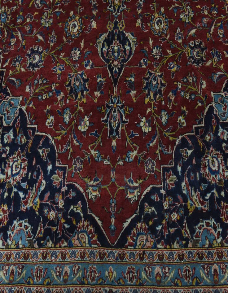 Detail image of 9' 9 x 15'  Hand Knotted Kashan Persian Wool Rug