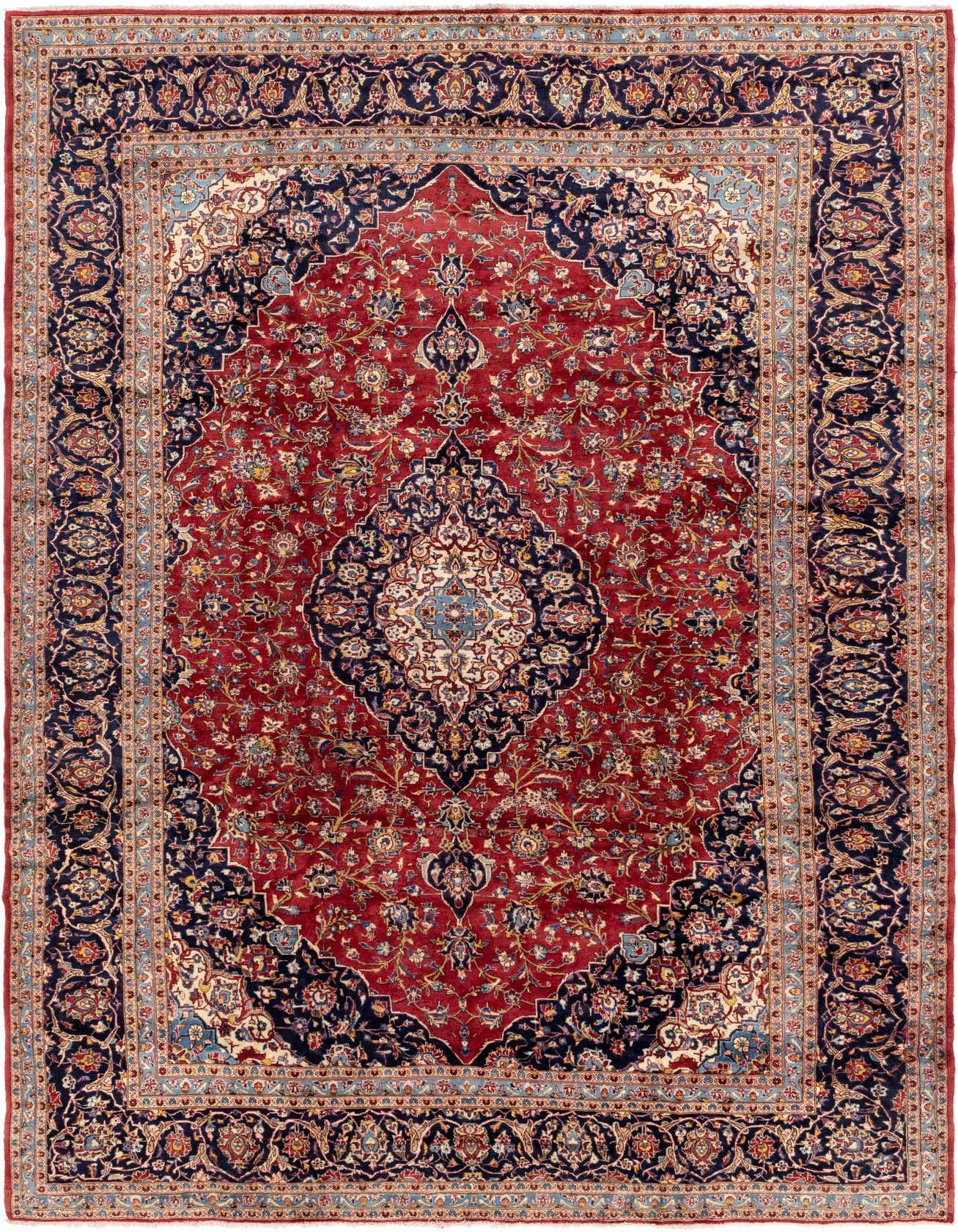 Primary image 9' 9 x 15'  Hand Knotted Kashan Persian Wool Rug