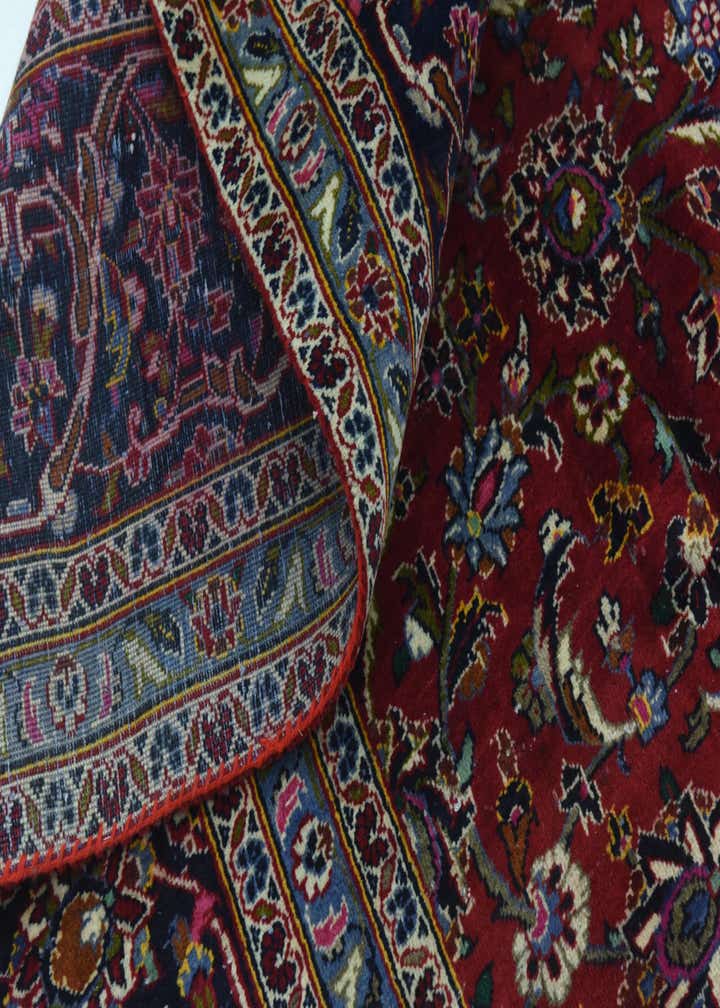 9' 7 x 13' Hand Knotted Kashan Persian Wool Rug