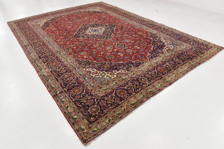 Detail image of 290cm x 395cm anudado a mano Kashan Alfombra Persa Lana