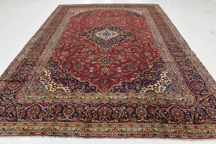 Detail image of 290cm x 395cm anudado a mano Kashan Alfombra Persa Lana