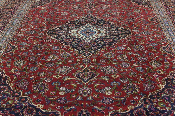 Detail image of 290cm x 395cm anudado a mano Kashan Alfombra Persa Lana