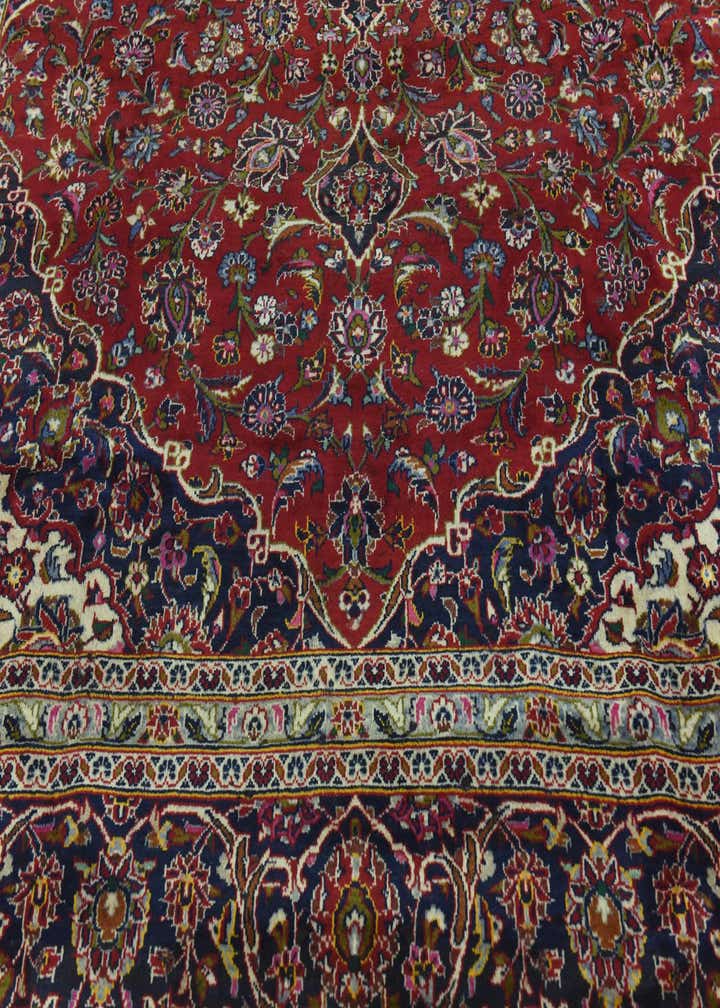 9' 7 x 13' Hand Knotted Kashan Persian Wool Rug