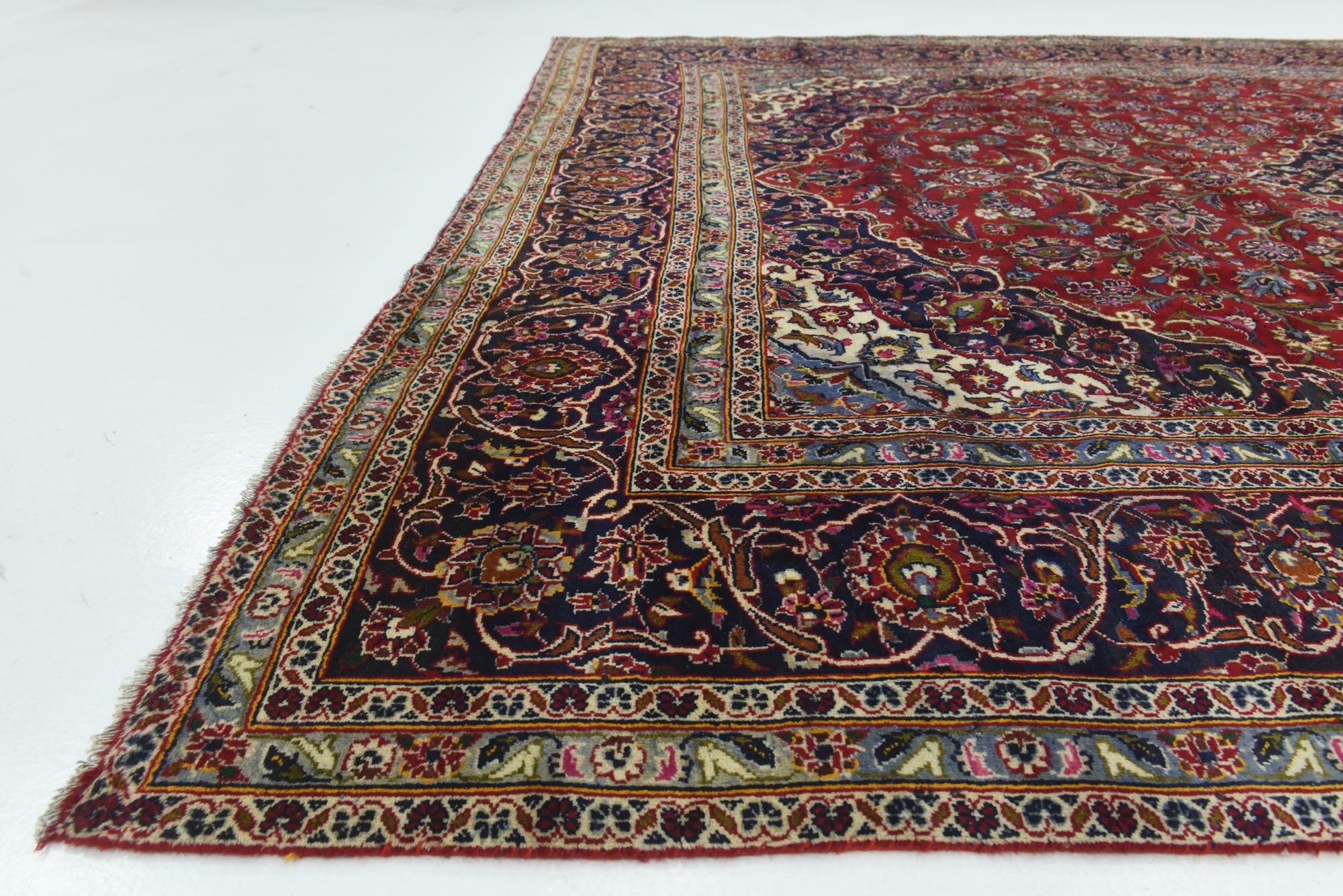 290cm x 395cm anudado a mano Kashan Alfombra Persa Lana