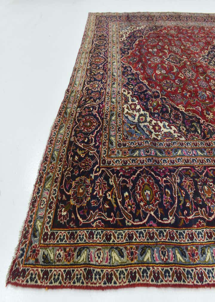 9' 7 x 13' Hand Knotted Kashan Persian Wool Rug
