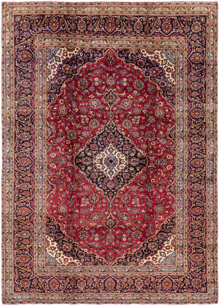 9' 7 x 13' Hand Knotted Kashan Persian Wool Rug