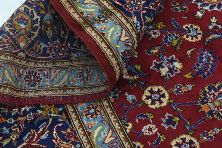 9' 8 x 13' Hand Knotted Kashan Persian Wool Rug