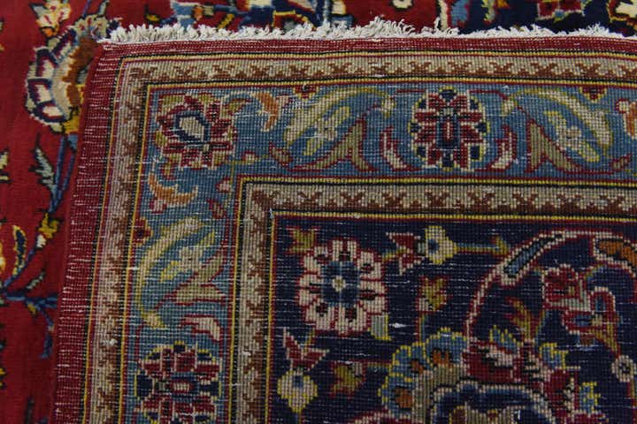 9' 8 x 13' Hand Knotted Kashan Persian Wool Rug