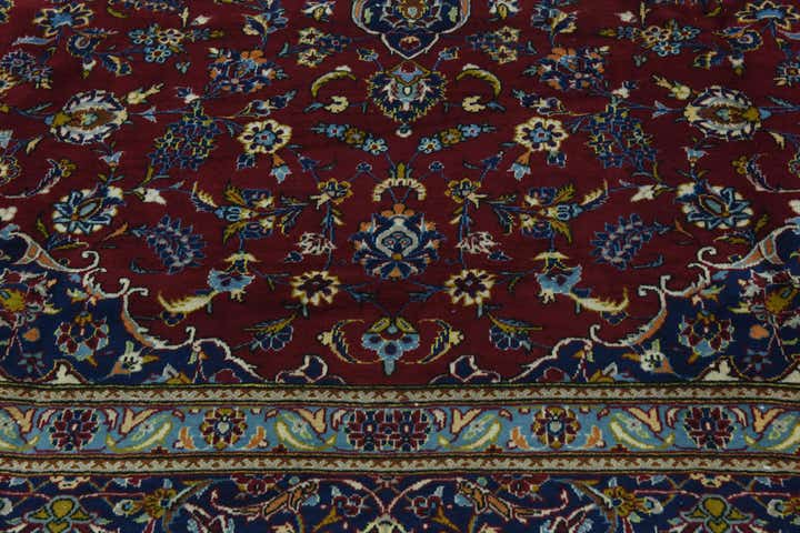 9' 8 x 13' Hand Knotted Kashan Persian Wool Rug