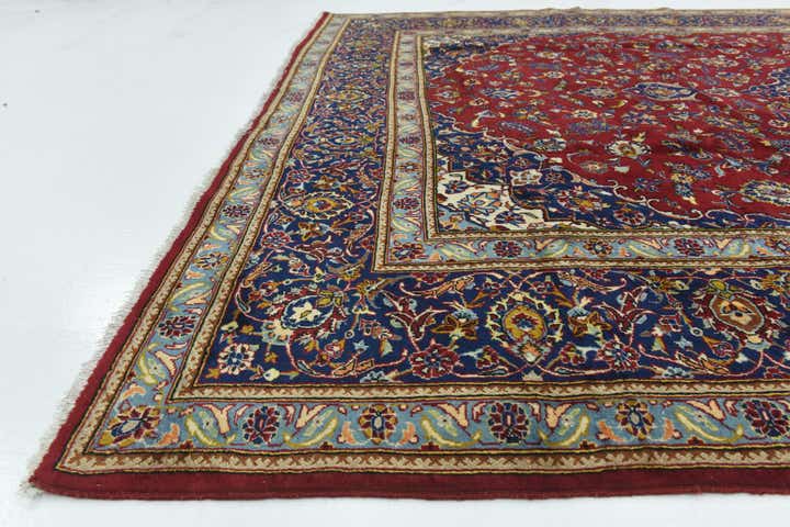 9' 8 x 13' Hand Knotted Kashan Persian Wool Rug