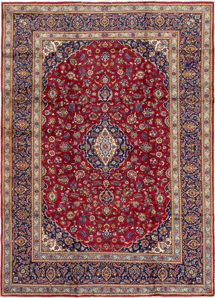 9' 8 x 13' Hand Knotted Kashan Persian Wool Rug