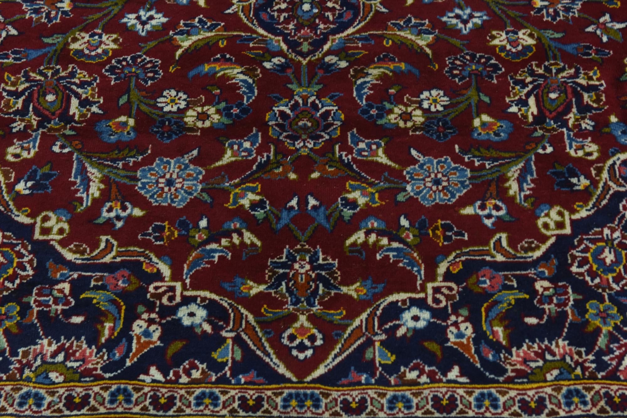 9' 6 x 13' Hand Knotted Kashan Persian Wool Rug