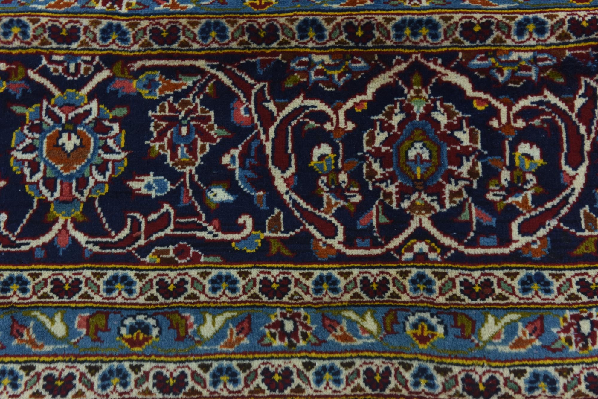 9' 6 x 13' Hand Knotted Kashan Persian Wool Rug