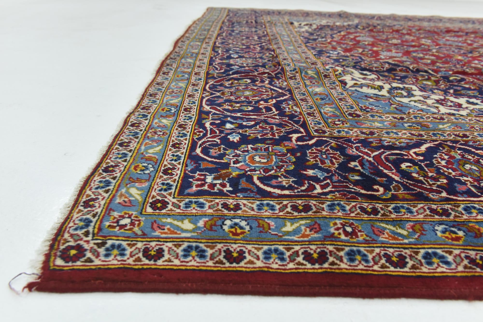 9' 6 x 13' Hand Knotted Kashan Persian Wool Rug