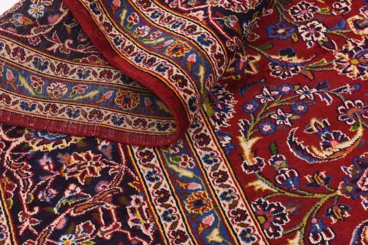 9' 9 x 13' Hand Knotted Kashan Persian Wool Rug