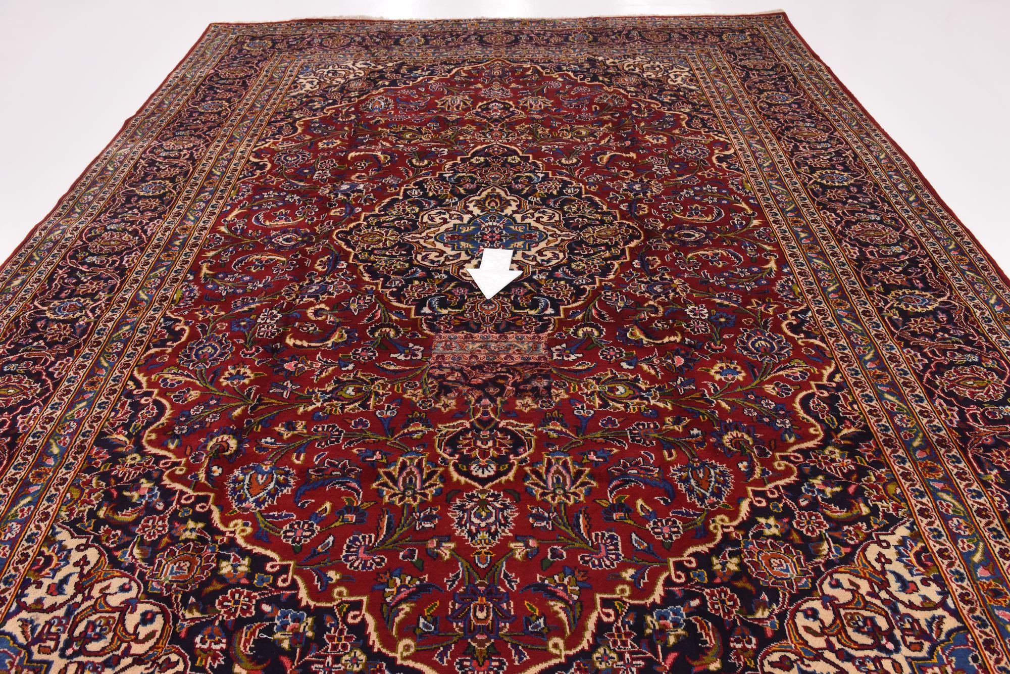 9' 9 x 13' Hand Knotted Kashan Persian Wool Rug
