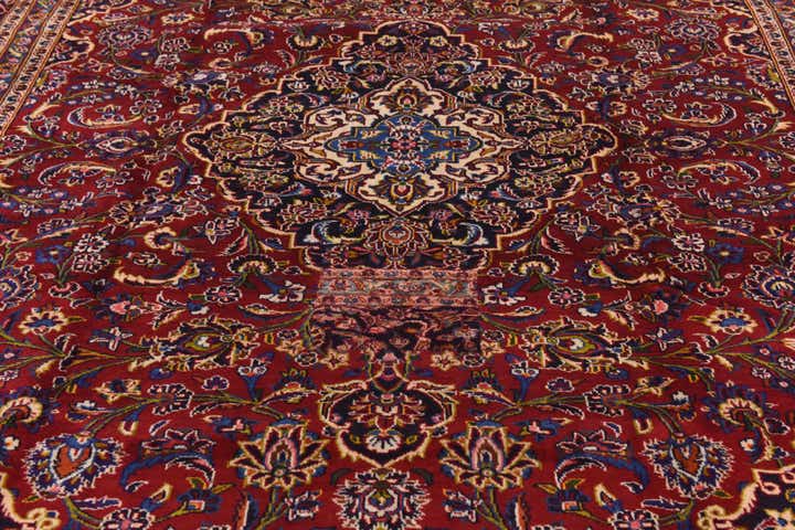9' 9 x 13' Hand Knotted Kashan Persian Wool Rug