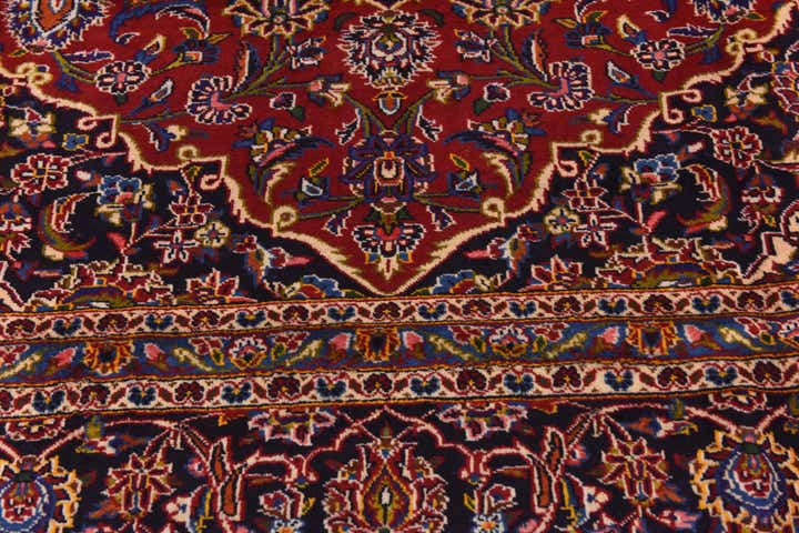 9' 9 x 13' Hand Knotted Kashan Persian Wool Rug