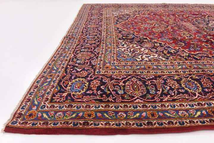 9' 9 x 13' Hand Knotted Kashan Persian Wool Rug