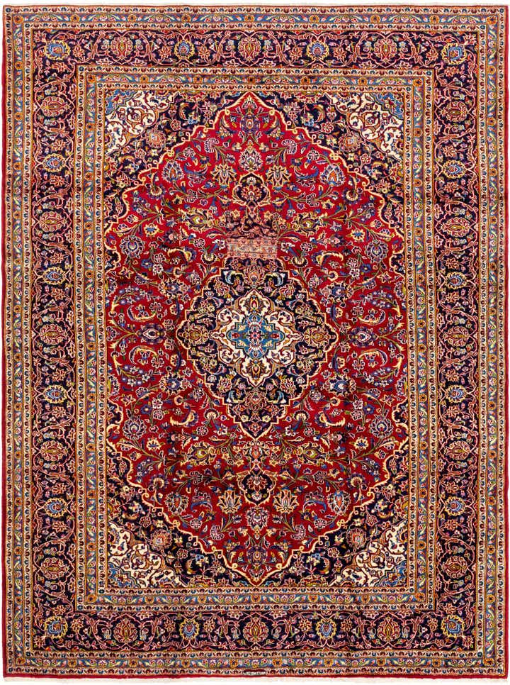 9' 9 x 13' Hand Knotted Kashan Persian Wool Rug