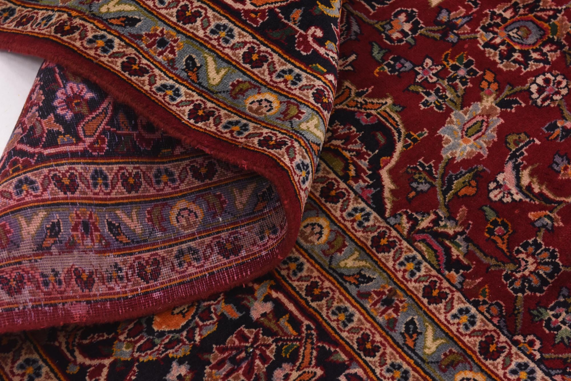9' 8 x 13' Hand Knotted Kashan Persian Wool Rug