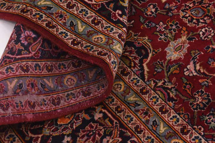9' 8 x 13' Hand Knotted Kashan Persian Wool Rug