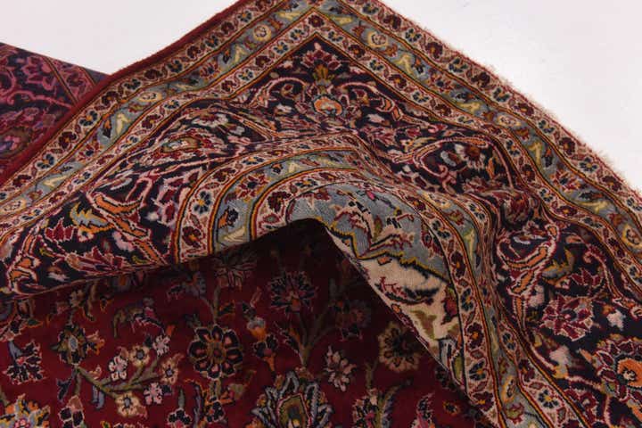 9' 8 x 13' Hand Knotted Kashan Persian Wool Rug