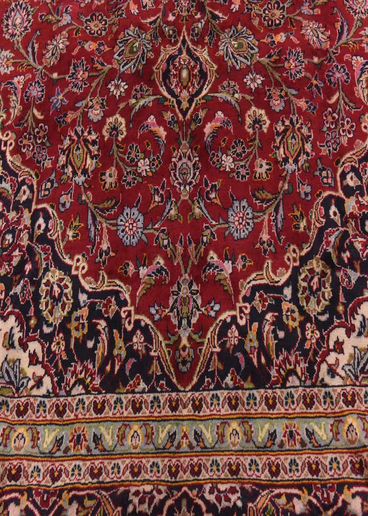 9' 8 x 13' Hand Knotted Kashan Persian Wool Rug