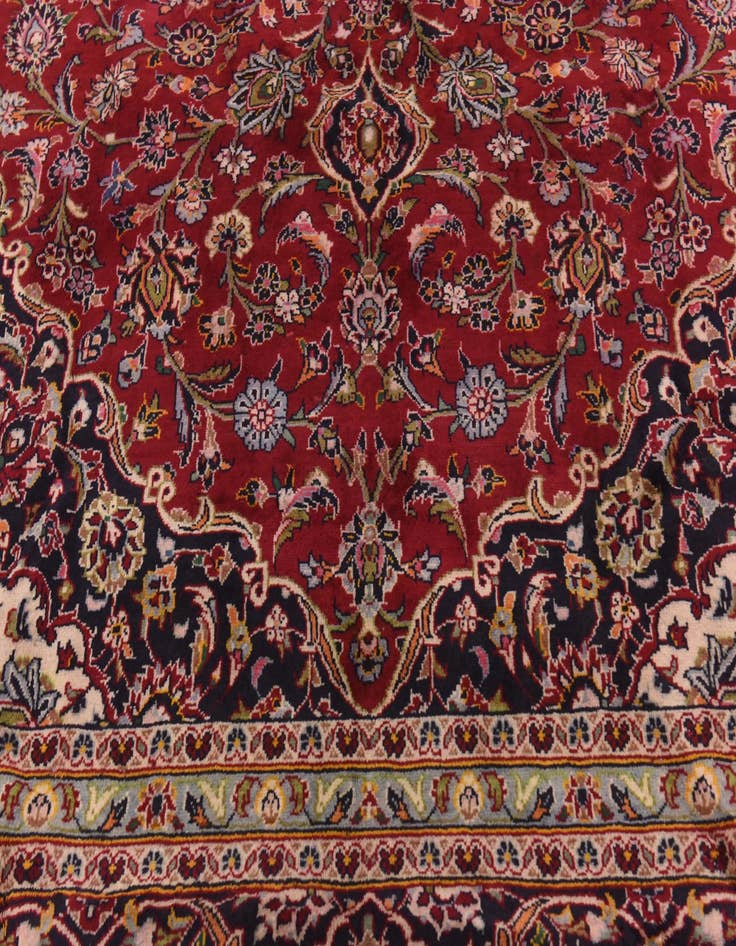 Detail image of 9' 8 x 13' Hand Knotted Kashan Persian Wool Rug
