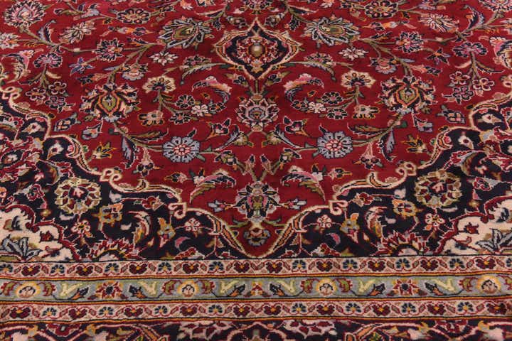 9' 8 x 13' Hand Knotted Kashan Persian Wool Rug