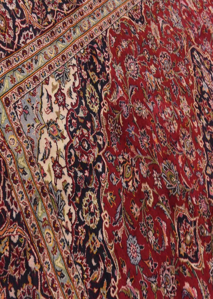 9' 8 x 13' Hand Knotted Kashan Persian Wool Rug
