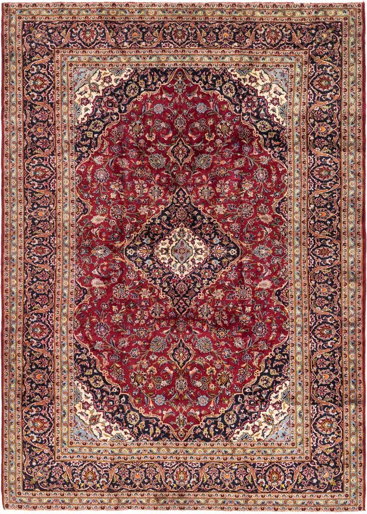9' 8 x 13' Hand Knotted Kashan Persian Wool Rug