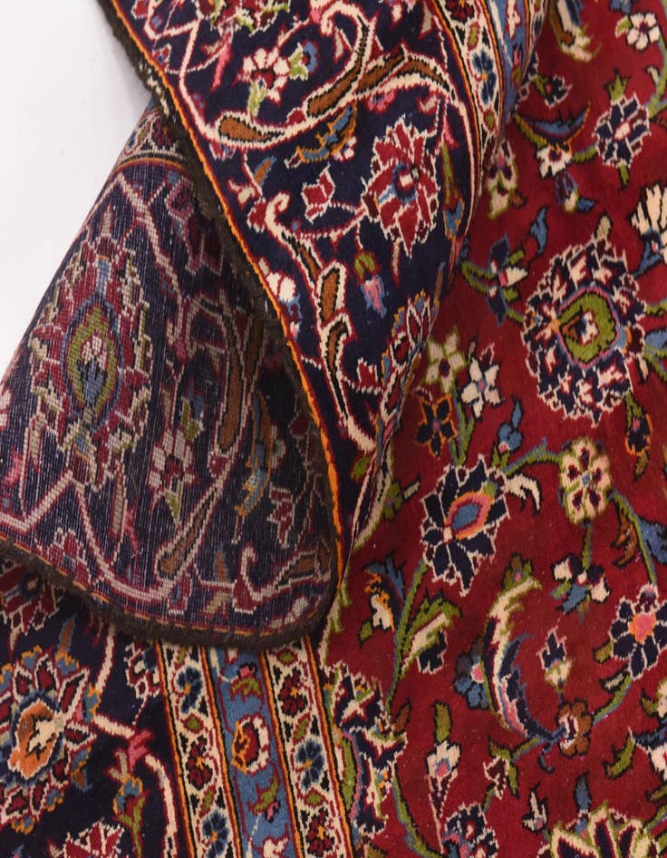 Detail image of 8' 8 x 12' 2 Hand Knotted Kashan Persian Wool Rug