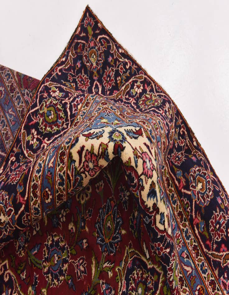 Detail image of 8' 8 x 12' 2 Hand Knotted Kashan Persian Wool Rug