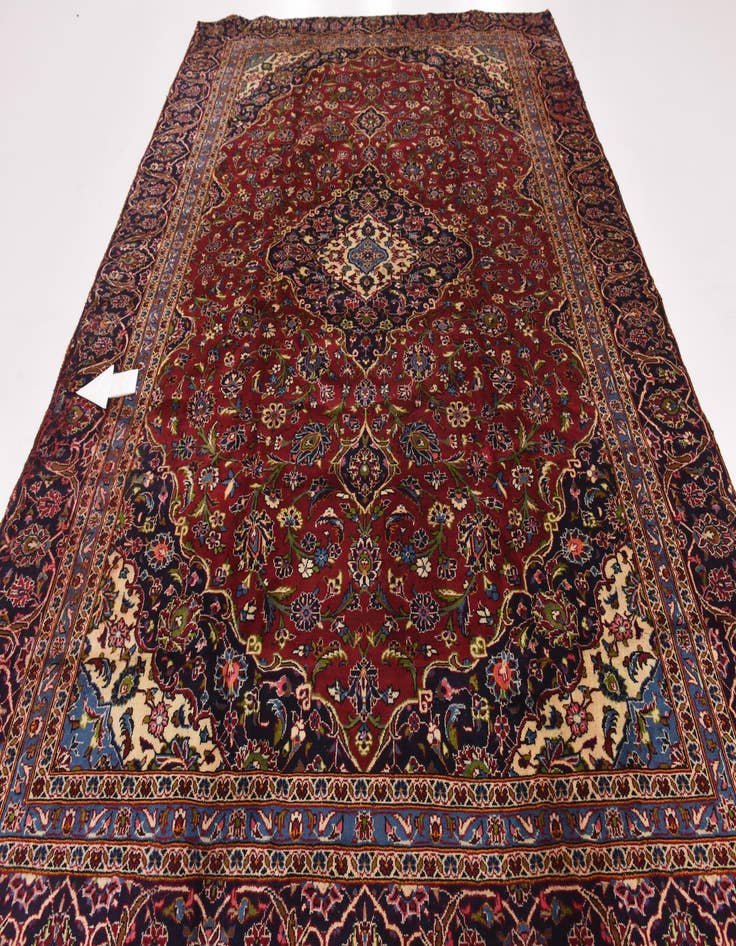 Detail image of 8' 8 x 12' 2 Hand Knotted Kashan Persian Wool Rug