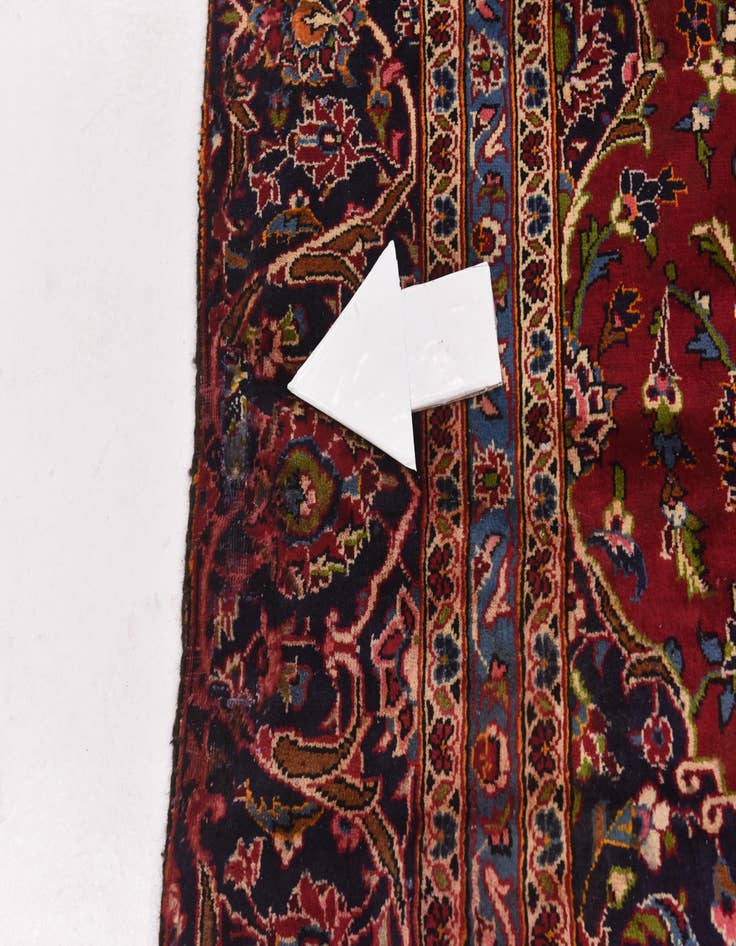 Detail image of 8' 8 x 12' 2 Hand Knotted Kashan Persian Wool Rug