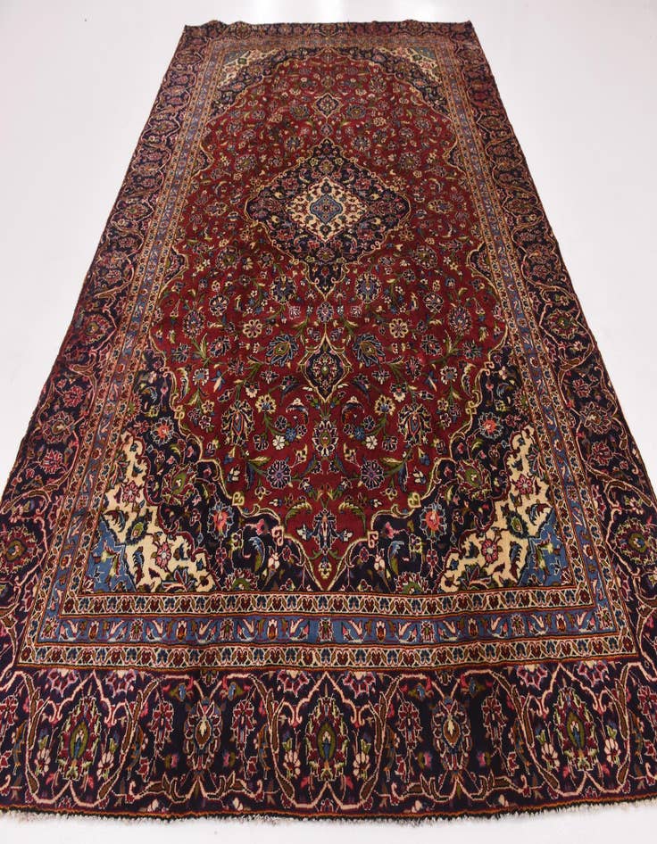 Detail image of 8' 8 x 12' 2 Hand Knotted Kashan Persian Wool Rug