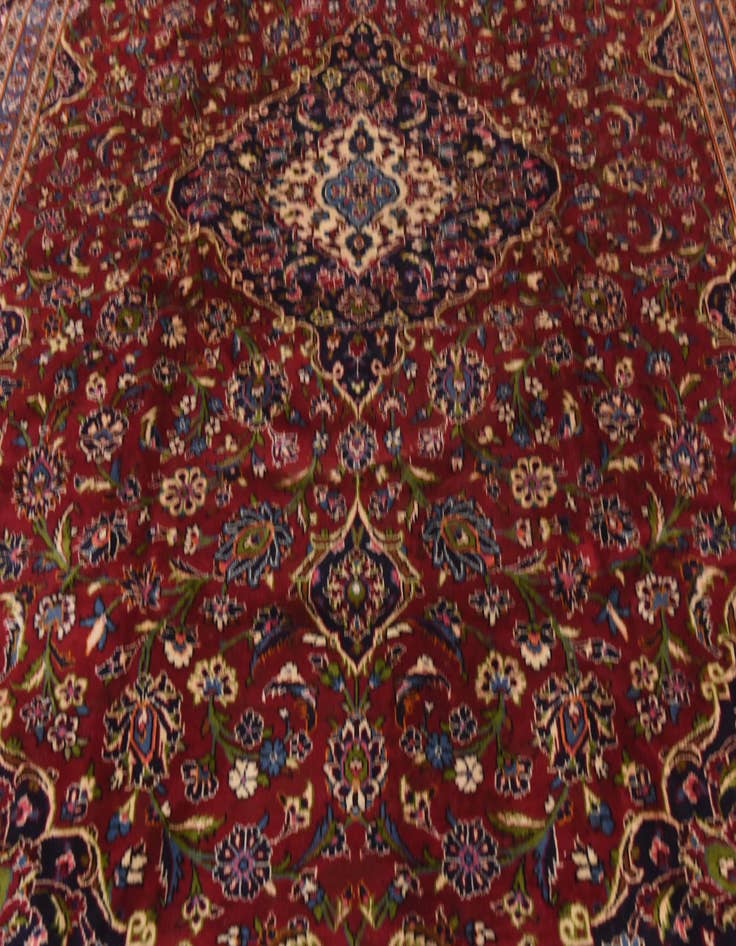 Detail image of 8' 8 x 12' 2 Hand Knotted Kashan Persian Wool Rug