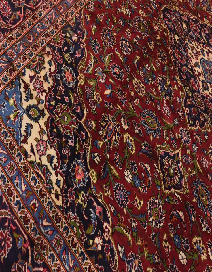 Detail image of 8' 8 x 12' 2 Hand Knotted Kashan Persian Wool Rug