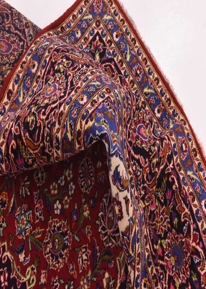 9' 8 x 13' Hand Knotted Kashan Persian Wool Rug