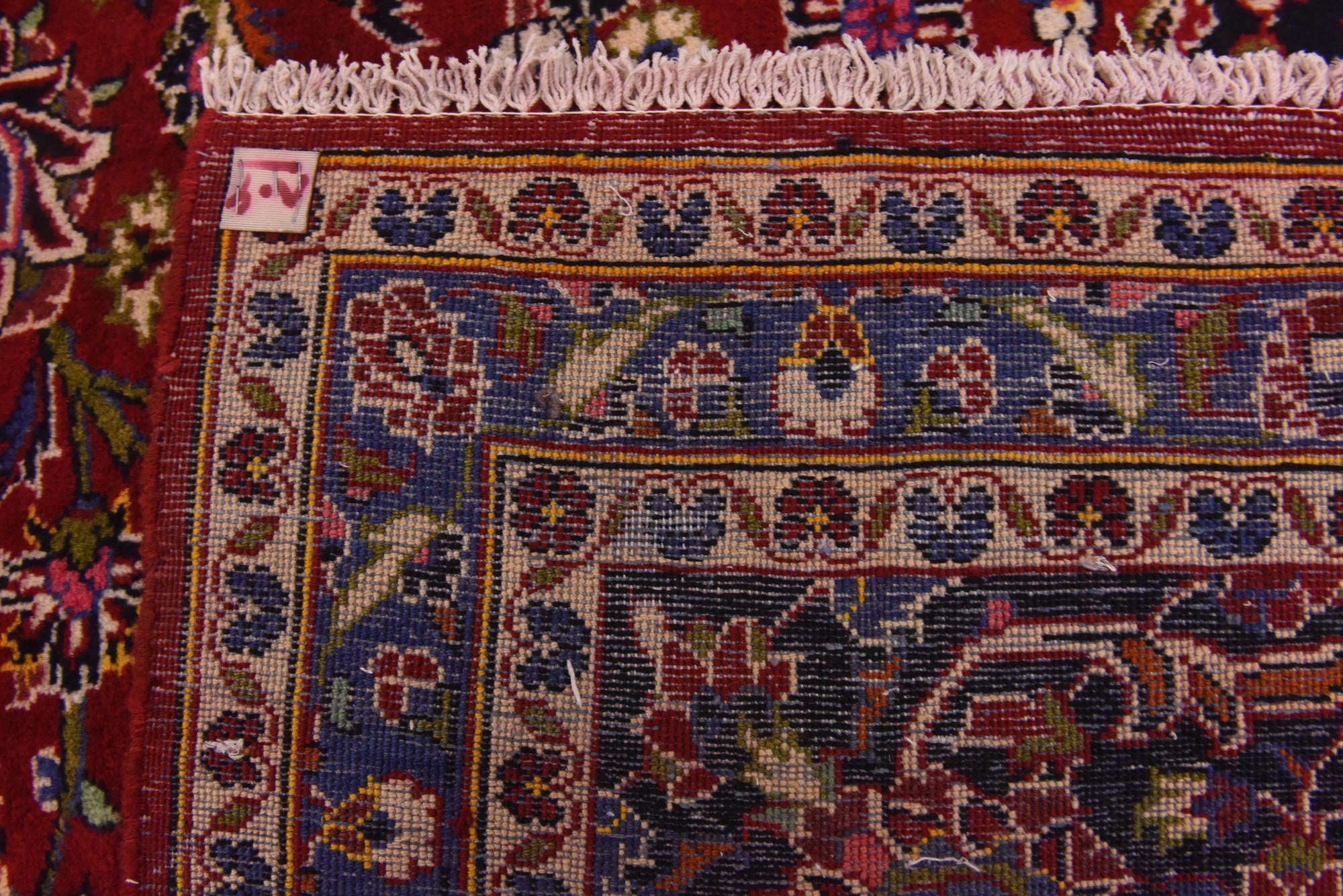 9' 8 x 13' Hand Knotted Kashan Persian Wool Rug