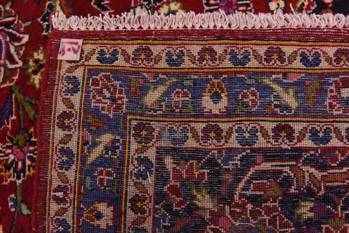 9' 8 x 13' Hand Knotted Kashan Persian Wool Rug