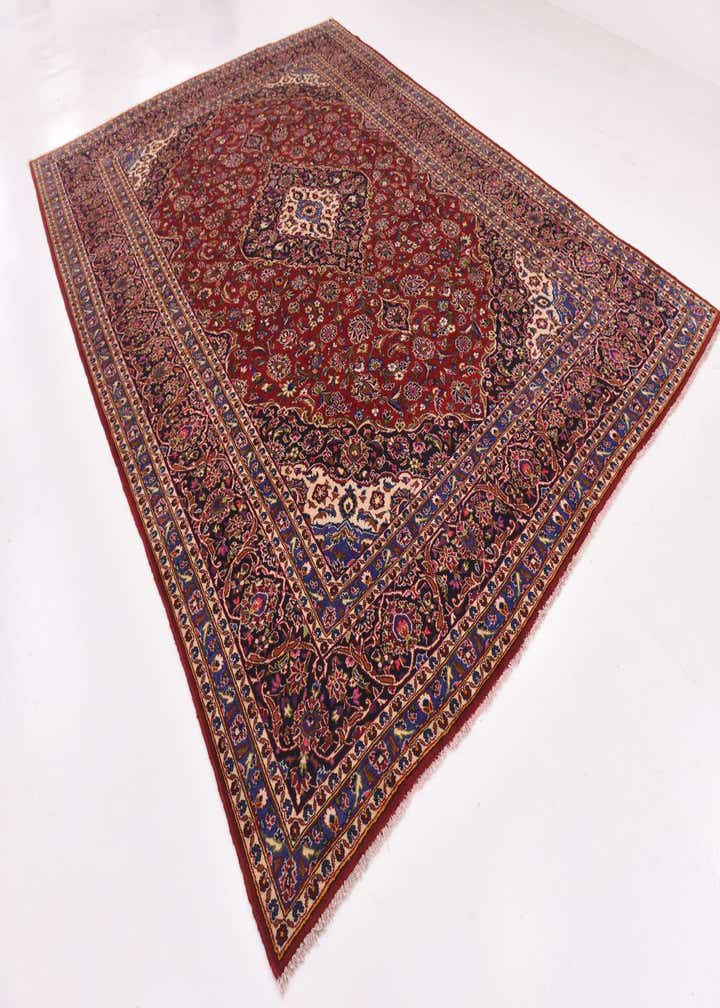 9' 8 x 13' Hand Knotted Kashan Persian Wool Rug