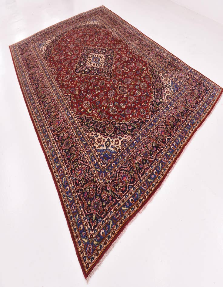 Detail image of 9' 8 x 13' Hand Knotted Kashan Persian Wool Rug