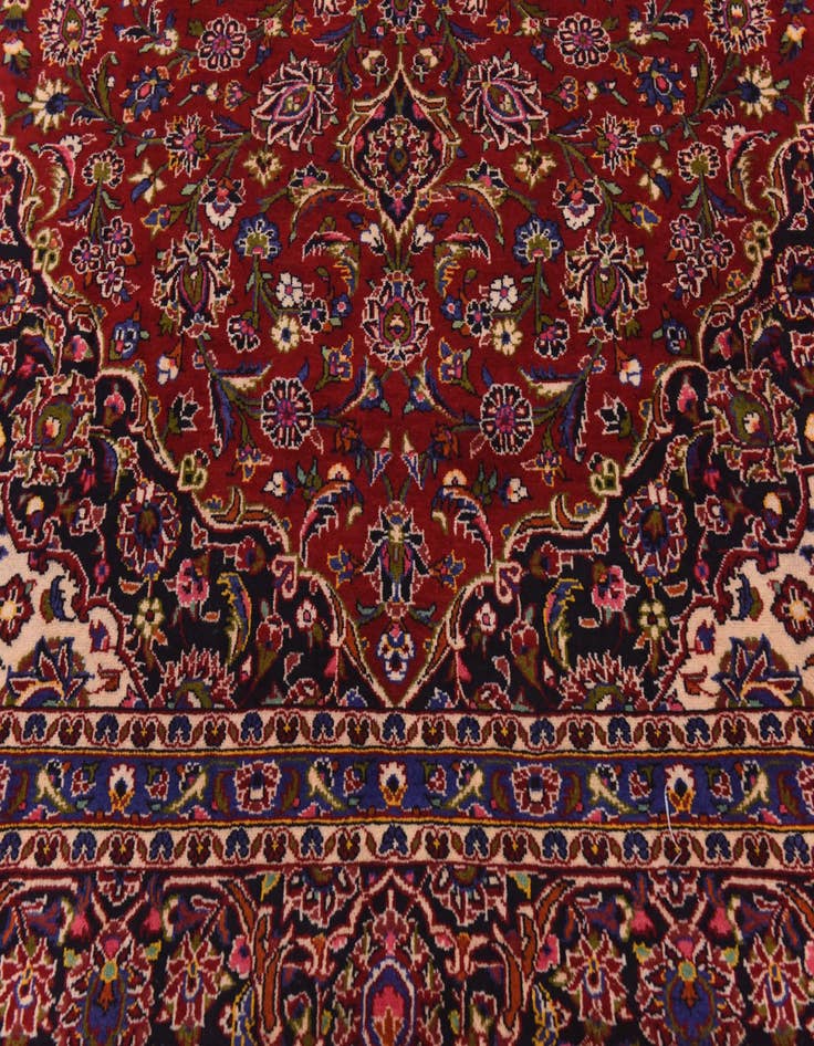 Detail image of 9' 8 x 13' Hand Knotted Kashan Persian Wool Rug