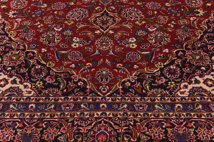 9' 8 x 13' Hand Knotted Kashan Persian Wool Rug