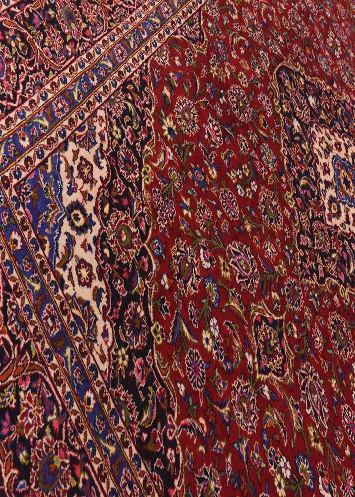 9' 8 x 13' Hand Knotted Kashan Persian Wool Rug