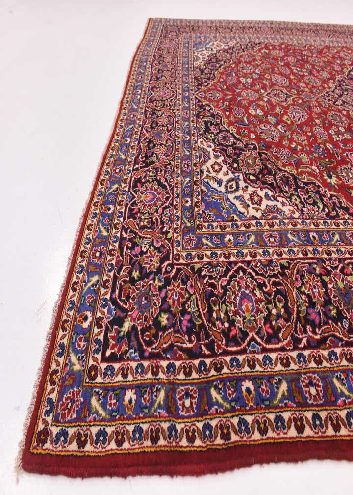 9' 8 x 13' Hand Knotted Kashan Persian Wool Rug