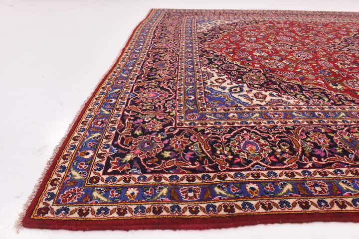 9' 8 x 13' Hand Knotted Kashan Persian Wool Rug